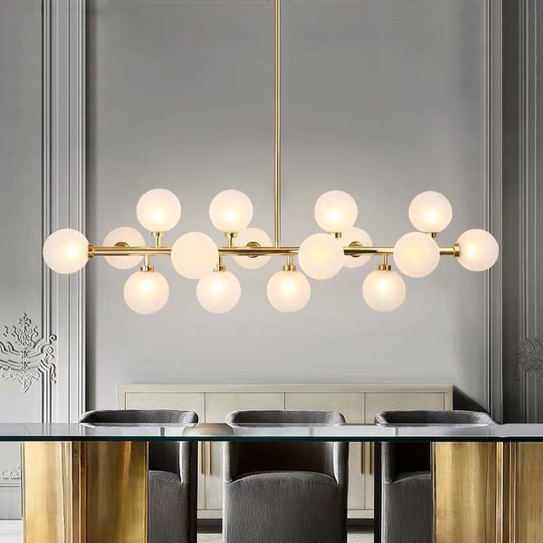 

dna glass ball molecular led chandelier modern minimalist restaurant lamp nordic creative bedroom living room study lighting