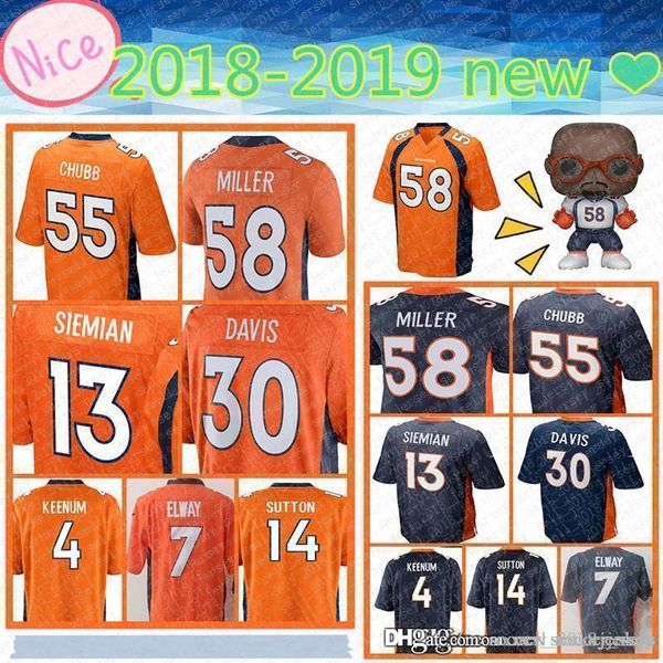 

Men denver jer ey bronco 58 von miller 55 bradley chubb 4 keenum 7 john elway 30 terrell davi 14 utton 13 iemian jer ey
