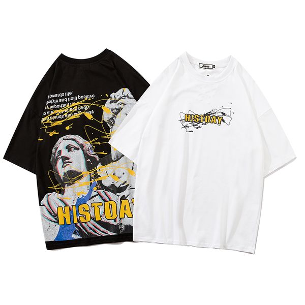 

20ss / с логотипом италия мужчины люксовый бренд tshirt дизайнер продажа женщин летние рубашки высокие рубашки вышивки качества печати хлопо, White;black