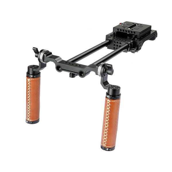 

camvate handheld dual arri rosette grip (leather) shoulder rig for sony vct-u14 tripod adapter item code: c2033