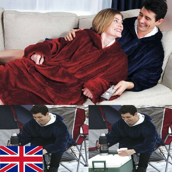 

men women adults winter comfy warm thicken plush solid color lounge homewear oversize coral fleece hoodie robe, Black;white
