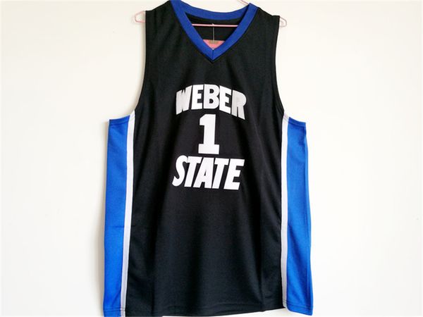 

weber state wildcats #1 damian lillard college basketball jerseys, Black