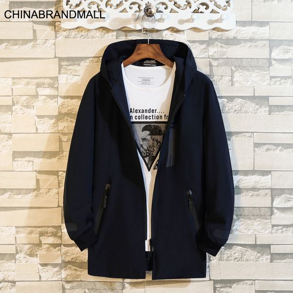 

осенний стиль мужчины плюс жир плюс размер досуг средней длины деньги с шапкой ветровка мужской топ пальто, Black;brown