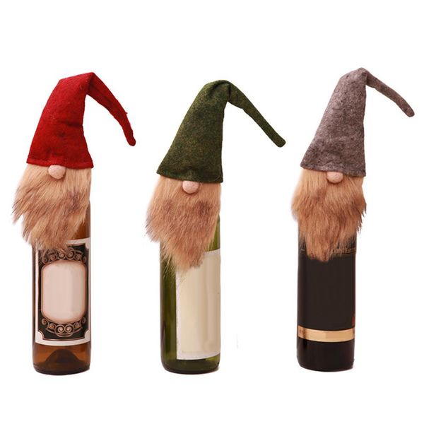 

new christmas santa wine bottle cover cap gift bag decoration xmas party dinner table decor