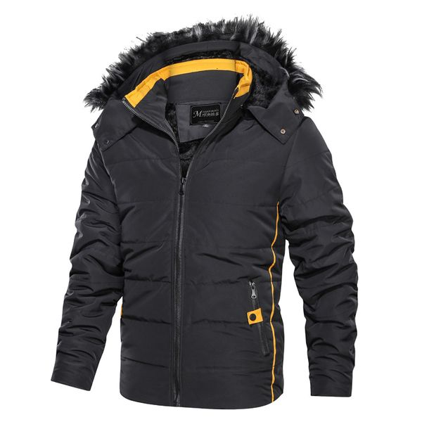 

2019 new winter men jacket coats casual thicken warm windproof parkas men hooded winter mens jackets and coats, Black