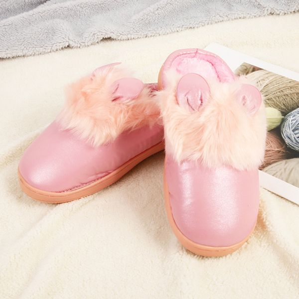 

winter women slipper household slippers lovely home floor soft slippers female shoes woman plus size cotton-padded shoes, Black