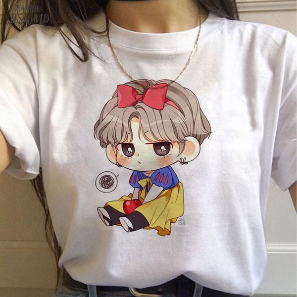 

womens appliques bangtan boys printed t shirt ladies korean kpop t shirt women ulzzang harajuku jin suga j hope jimin v jungkook, White