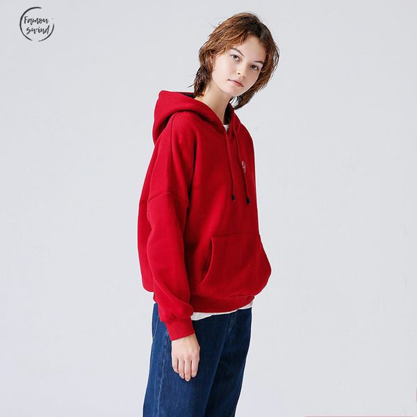 

пиджаков tracksuit женщины 2019 осень зима ватки hoodie письмо вышивка solid color regular сыпучего с карманом, Black