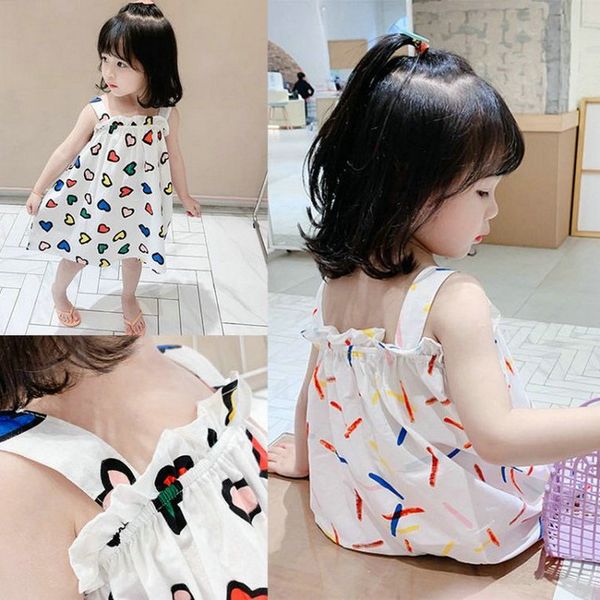

2020 summer new arrival kids fashion printed dress kids cotton dress girls, Red;yellow