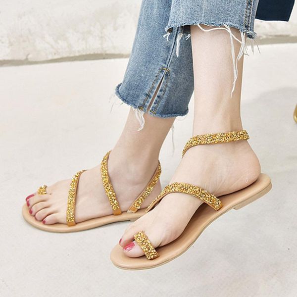 

sarairis 2020 new design large size 44 wholesale summer sandals woman shoes slip on shallow casual shoes women sandals, Black