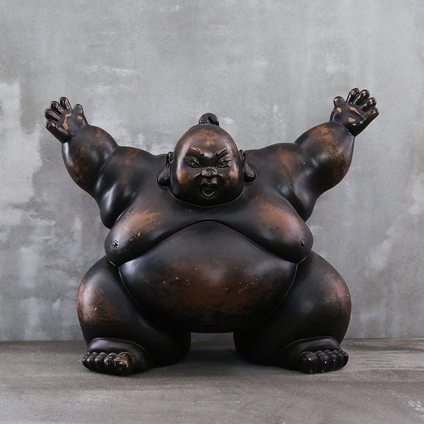 

japanese sumo figure figurine abstract retro ports art sculpture resin art&craft home decoration accessories living room m4436