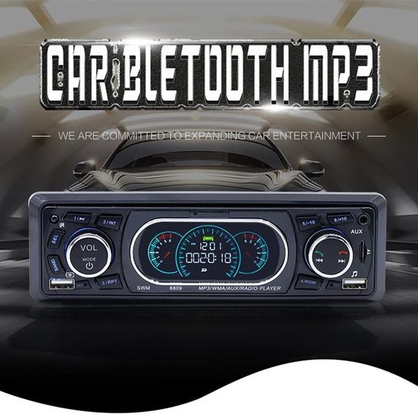 

bluetooth 1-din car stereo audio in-dash mp3 radio player support usb/tf/aux/fm receiver with wireless remote controller 8809