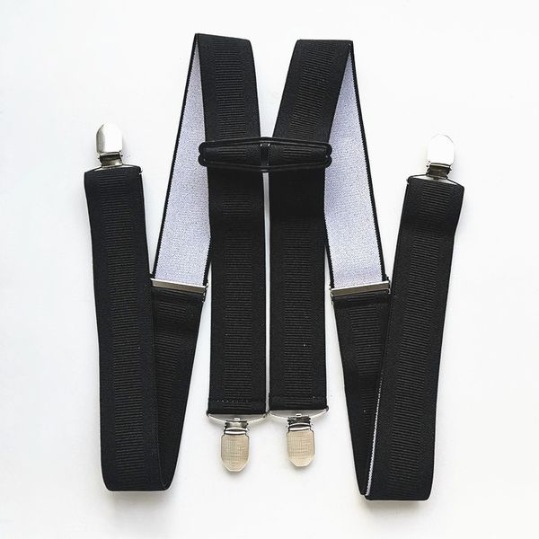 

new black suspender men elastic rib strap x back pants suspender women children stay pants trousers party wear, Black;white
