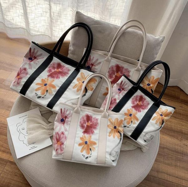 

shipping bags women canvas bag large capacity senior lady totes bags handbags graffiti