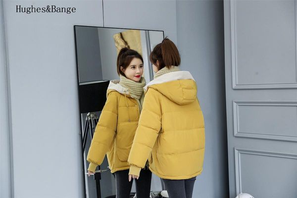 

2020 new fashion winter jacket women big fur short bread loose thick down parkas female jacket coat slim warm winter outwear, Black