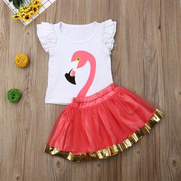 

2pcs kids toddler baby girls 1y-5y outfits clothes summer +tutu skirts sets, White