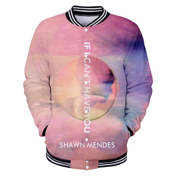 

men's jackets 3d pink cloud sky jacket print singer shawn mendes men/women senorita & camila cabello couple baseball uniform, Black;brown