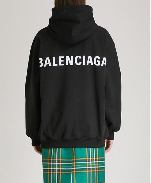 

новая модель осень и зима мужская дизайнерская белая толстовка с капюшоном paris paris полное имя назад печатный пуловер streetwear повседне, Black