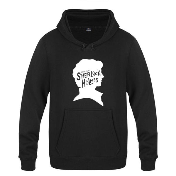 

sherlock holmes sweatshirts men 2020 mens hooded fleece pullover hoodies, Black