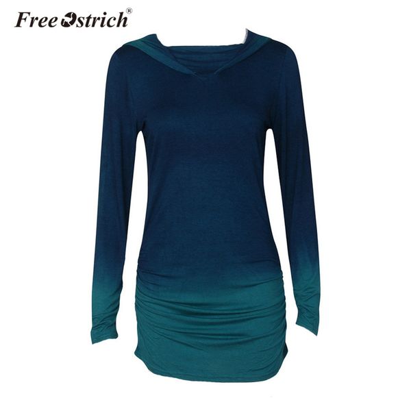 

ostrich hoodies women long sleeve gradient color fashion thin patchwork slim hooded sweatshirt female pullovers b1240, Black