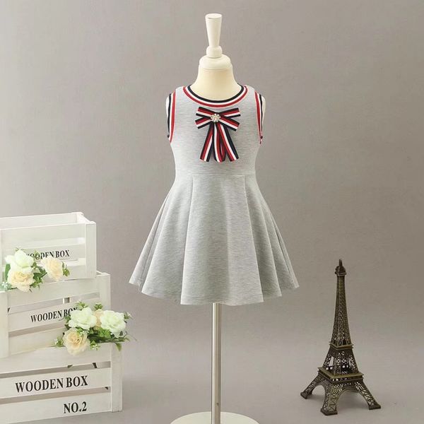 

summer baby girls princess dress sweet stripe bowknot kids cotton beach dress fashion stripes children holiday dress c6266, Red;yellow