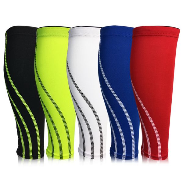 

1pc compression leg sleeve sock sports running football calf support brace, Black;gray