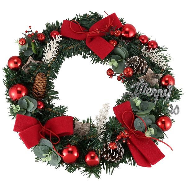 

christmas decoration wreath pvc christmas wreath pine cone window decoration pendant
