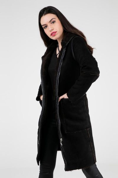 

pique double sided women coat sonya, Tan;black