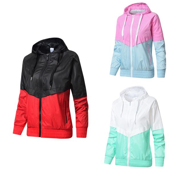 

designer jackets women sportswear outerwear coat zipper letter print brand overcoat fashion active hoodies m-2xl back clothing, Black;brown