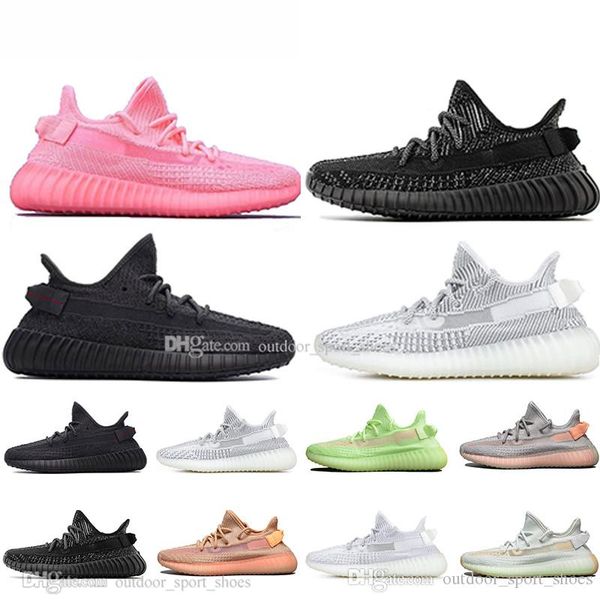 

with box new arrival kanye west clay v2 static reflective gid glow in the dark mens running shoes true form women sports designer sneakers
