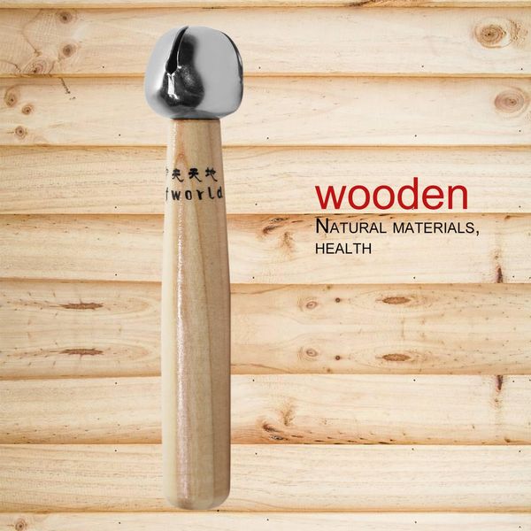 

rg11-1a single wooden handheld tinkle bell musical instrument kids toys educational nursery learning tools for gift