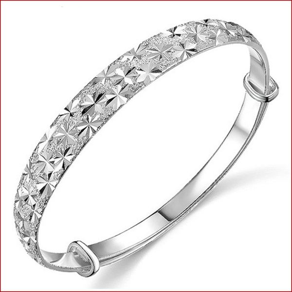 

silver bracelet crystal bracelets for women cuff charm bracelets & bangles femme bridal wedding jewelry gift, White