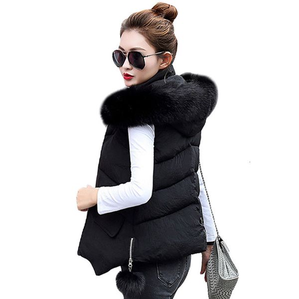 

2019 herfst and winter new arrival short adjustable loose rits design women's capuchon bontkraag parka warme jas, Black;white