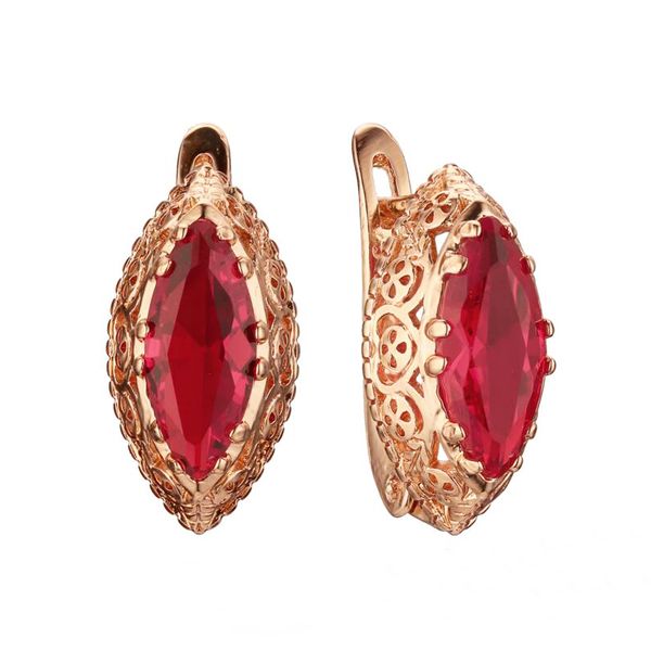 

fj women red/blue/green stone earrings 585 gold color oval round fashion drop earrings jewelry, Silver
