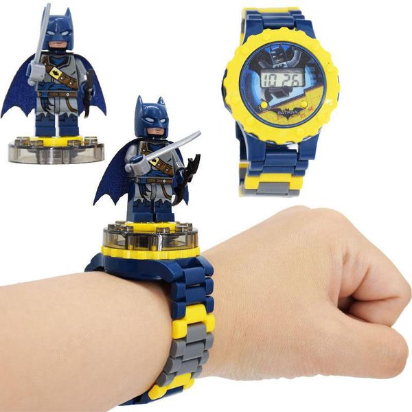 

Super hero watche dc marvel avenger action figure toy cartoon building block watch for kid toy chri tma gift with box package 65