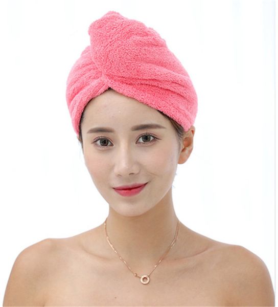 

2 кусочка ватки быстрой сушки полотенца из микрофибры сухих волос шапки супер впитывающих дам утолщения обернутого волоса маски банного поло