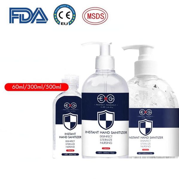 

in stock hand sanitizer disposable travel gel wash 60ml 300ml 500ml 75% alcohol disinfectant gel fashion accessories ljja3898-3, Silver