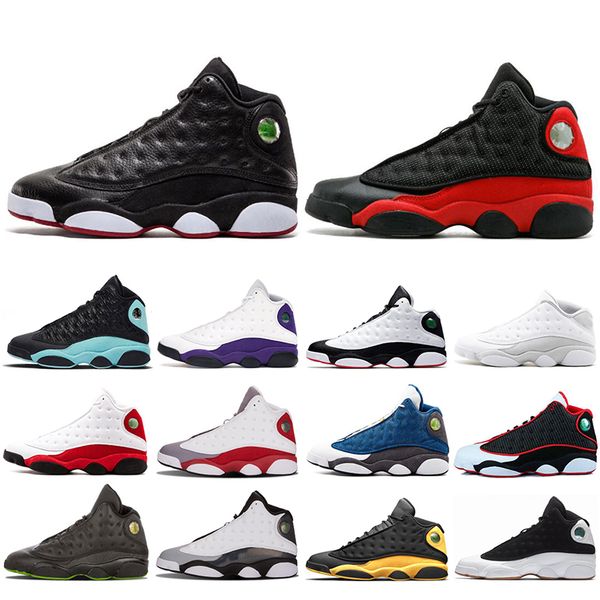 

2020 fashion island green 13 13s men basketball shoes court purple bred balck cat chicago olive mens trainers sports sneakers 7-13