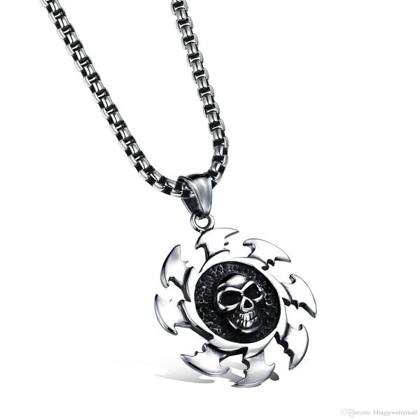 

fashion jewelry cool skull fire darts pendant necklace full stainless steel man's accessories gift for boyfriend,gx1045, Silver