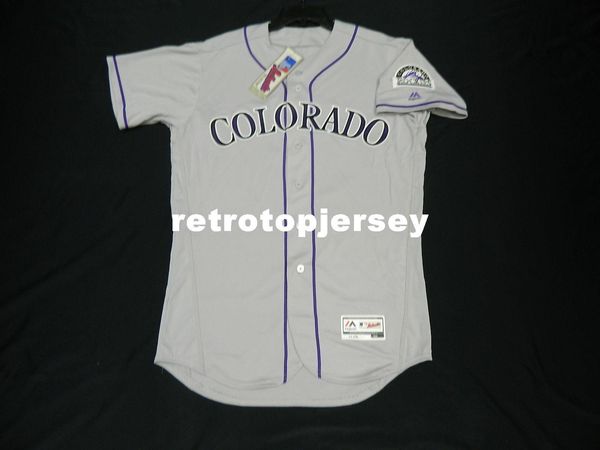 

majestic blank colorado road gray flex cool base jersey mens stitched wholesale big and tall size xs-6xl baseball jerseys, Black;blue