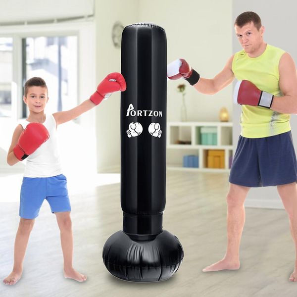 

160cm boxing punching bag inflatable stand tumbler muay thai training pressure relief bounce back sandbag boxing bag 4