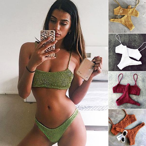 

feminino sexy bikinis 2019 mujer купальник solid женщины купальники женский бразильская push up бикини set пляжная одежда купальный костюм, White;black