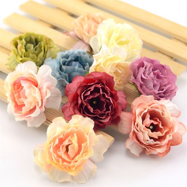 

10pcs 4cm artificial silk rose flowers heads european fall vivid carnation fake wedding home decoration fake flower