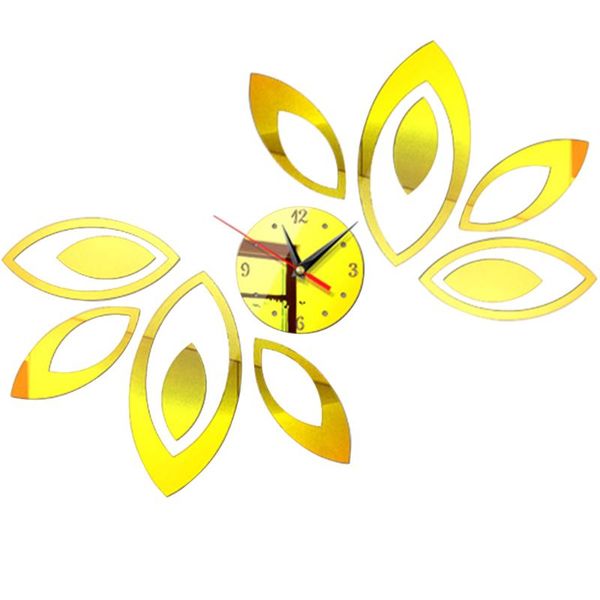 

acrylic mirror easy install removable modern living room diy wall clock home decoration furniture 3d stickers battery powered