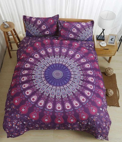 

bohemia style purple 2 3 pcs bedding set with pillowcase for gift twin full  king all size