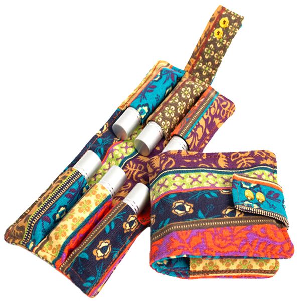 

1pcs 6 hole 10ml rolling bottle essential oil bag cosmetic bag canvas case essential oil