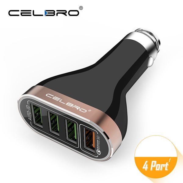 

4 port usb car fast charger quick charge qc 3.0 metal multi usb car charger qc3.0 mobile phone rapid 3 usb auto car charging