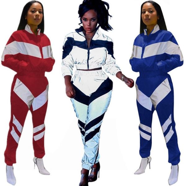 

Autumn Winter Women Fashion Jogger Sport track sweat Suit Tracksuits Sweatshirts Casual Sportwear Zipped jacket Pants Set A1810