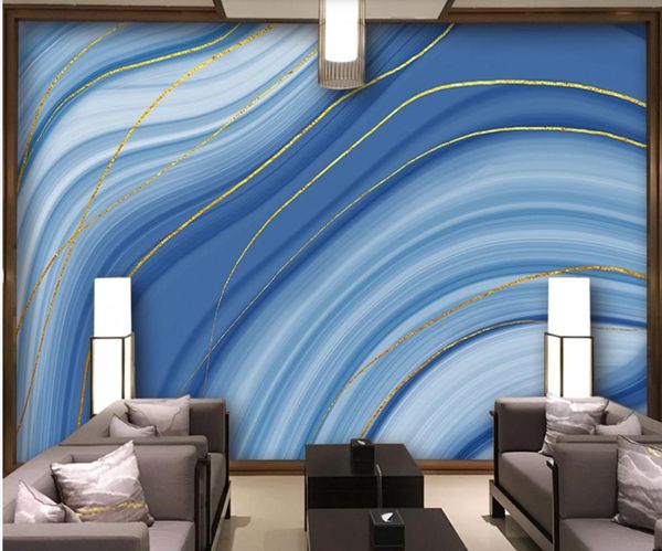 

custom wallpapers blue 3d wallappers modern light luxury abstract marble wallpapers tv background wall