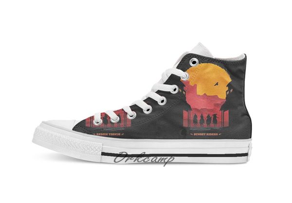 

sunset riders custom casual high lace-up canvas shoes sneakers drop shipping
